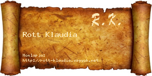 Rott Klaudia névjegykártya